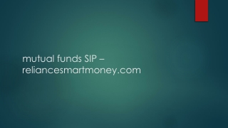 Mutual Fund SIP - reliancesmartmoney.com