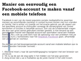 Facebook contact Nederland online service aan uw deur