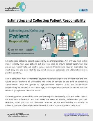 Estimating and Collecting Patient Responsibility
