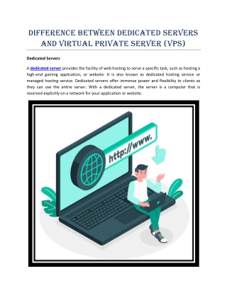 Difference between Dedicated Servers and Virtual Private Server (VPS