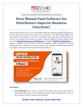 Why Mutual Fund Software For Distributors Provides Business Statistics?