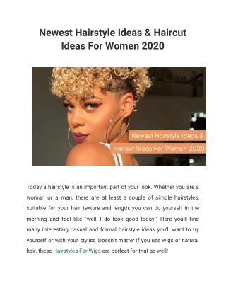 Newest Hairstyle Ideas & Haircut Ideas For Women 2020