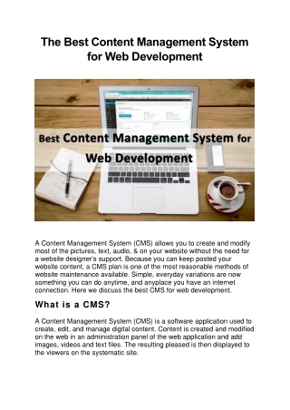 The Best Content Management System for Web Development