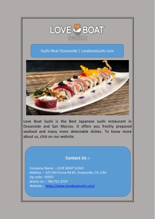 Sushi Near Oceanside | Loveboatsushi.com