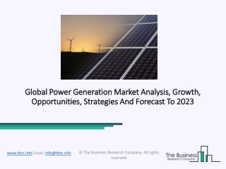 Power Generation Market Growth Opportunities, Application, Trend Forecast To 2022