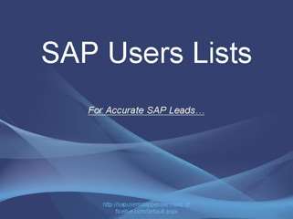 SAP Users Lists