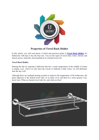 Properties of Towel Rack Holder