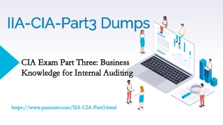 CIA Exam Part Three IIA-CIA-Part3 Dumps