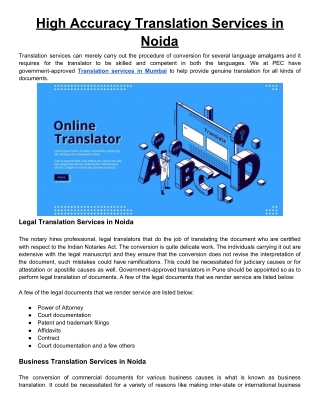 Translation Services in Noida