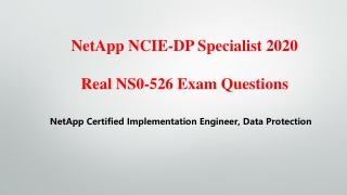 NetApp NCIE Data Protection NS0-526 Exam Questions V8.02 Killtest