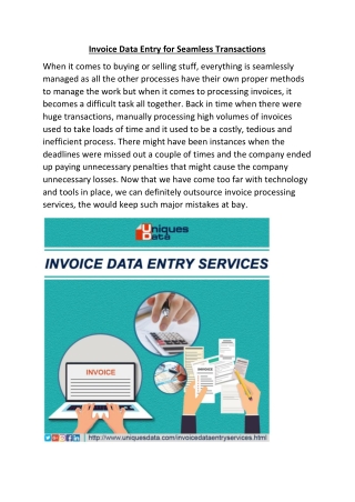 Invoice Data Entry for Seamless Transactions