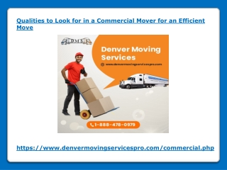 Qualities to Look for in a Commercial Mover