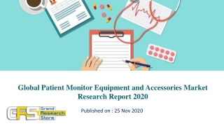 Global Patient Monitor Equipment and Accessories Market Research Report 2020
