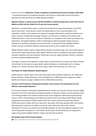 US Nebulizer Market 2020-2025 | Latest COVID19 Impact Analysis
