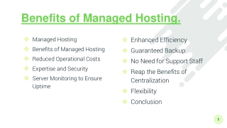 Benefits of Managed Hosting