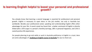 English course in australia for international students