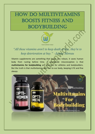 Multivitamins For Bodybuilding To Boost Energy