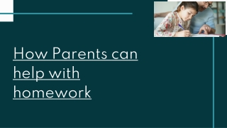 How Parents can help with homework