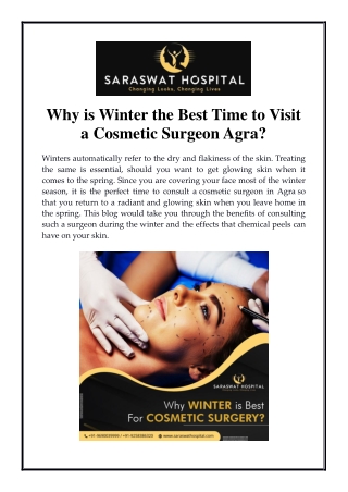 Why is Winter the Best Time to Visit a Cosmetic Surgeon Agra?