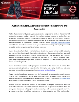 Austin Computers Australia- Buy Best Computer Parts and Accessories