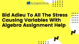 Bid Adieu To All The Stress Causing Variables With Algebra Assignment Help