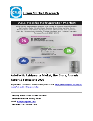 Asia-Pacific Refrigerator Market Trends, Size, Competitive Analysis and Forecast 2020-2026