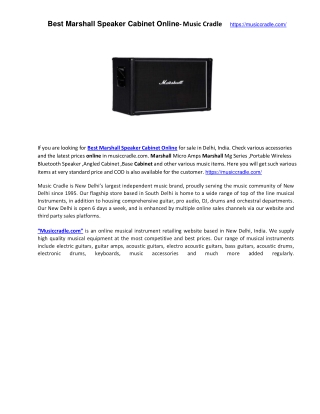 Best Marshall Speaker Cabinet Online- Music Cradle