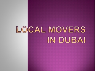 Local Movers in Dubai