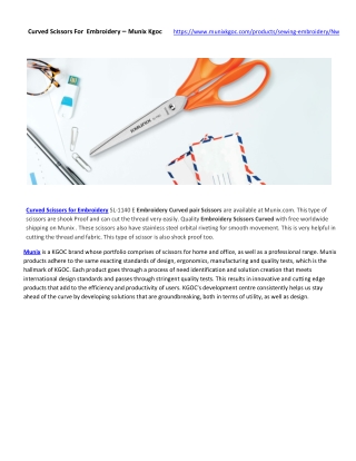 Curved Scissors For  Embroidery – Munix Kgoc