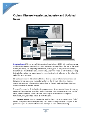 Crohn's Disease Newsletter, Industry and Updated News