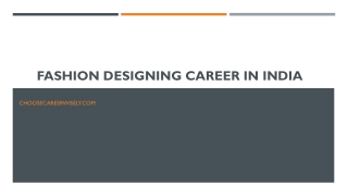 Fashion Designing Career In India