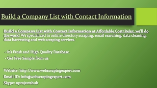 Build a Company List with Contact Information