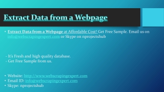 Extract Data from a Webpage