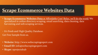 Scrape Ecommerce Websites Data