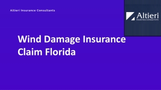 Wind damage insurance Claim Florida
