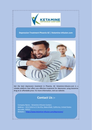 Depression Treatment Phoenix AZ | Ketamine-infusion.com