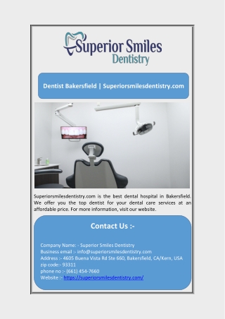 Dentist Bakersfield | Superiorsmilesdentistry.com