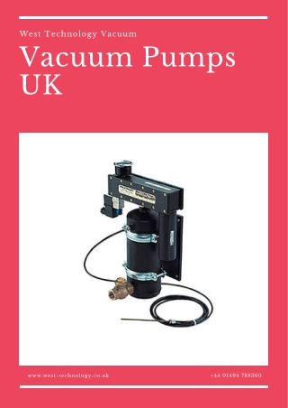 Vacuum Pumps UK | West Technology Vacuum