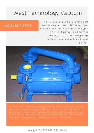 Vacuum Pumps UK | West Technology Vacuum