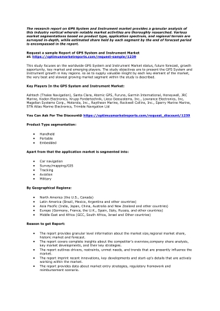 GPS System and Instrument Market SWOT Analysis by Lead Players | 2020-2025