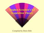Stephen Krashen s L2 Acquisition Theory