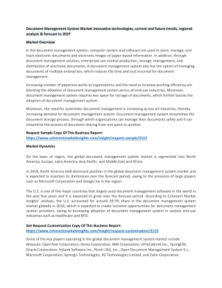 Document Management System Market innovative technologies, current and future trends, regional analysis & forecast to 20