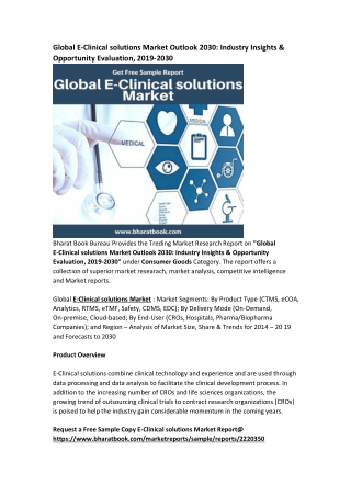 Global E-Clinical solutions Market Research Report Forecast 2030