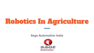 Robotics in agriculture PDF