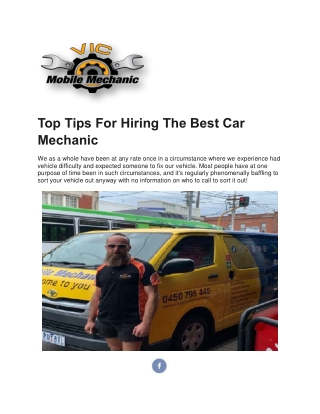 Best Car Mechanic Epping | Vicmobilemechanic.com.au