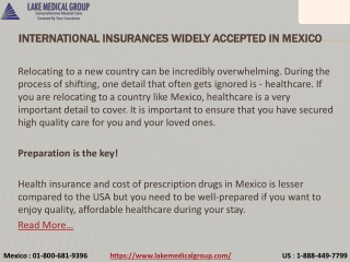 International Insurances widely accepted in Mexico