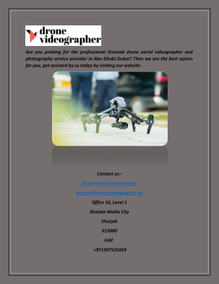 Real Estate Drone Photographer | Dronevideographer.ae