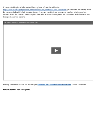 Hair Transplant Price Bethesda