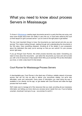 What you need to know about process Servers in Mississauga