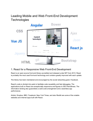 Leading Mobile and Web Front-End Development Technologies